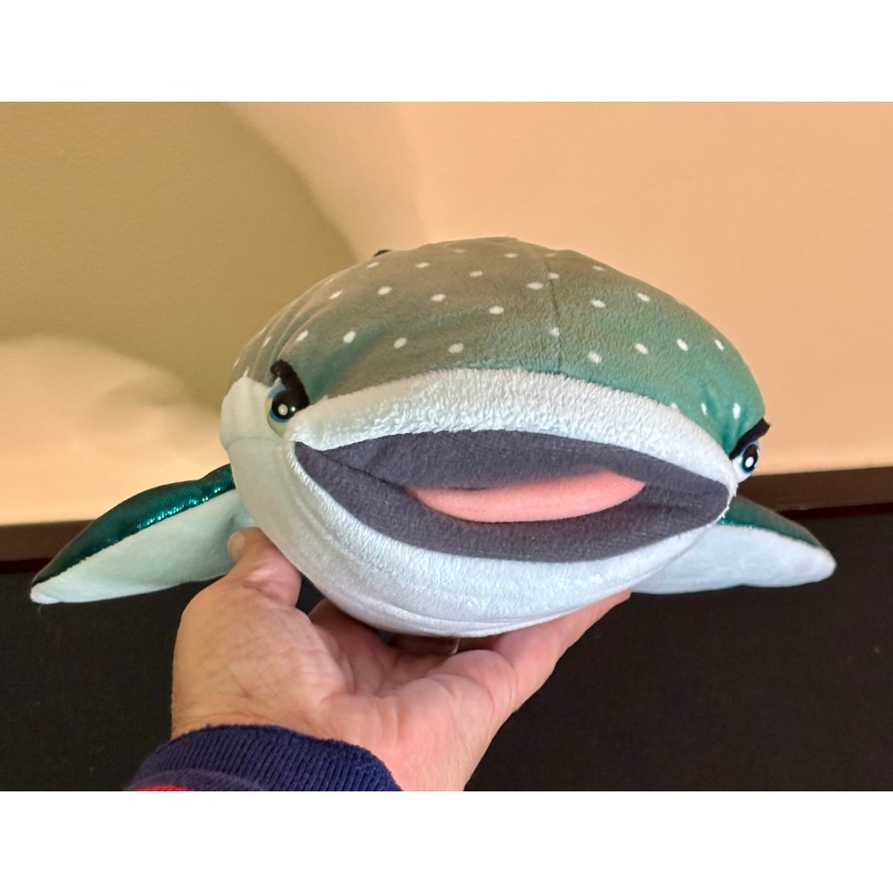 TY Sparkle Disney Finding Dory Destiny Whale Shark Plush Teal Blue Polka Dot 12"
